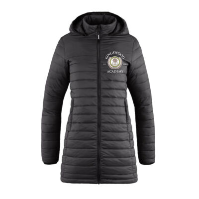 Ladies Full Length Puffy Jacket w/ Detachable Hood *Embroidered Logo* Thumbnail